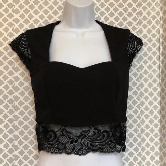 black dressy crop top